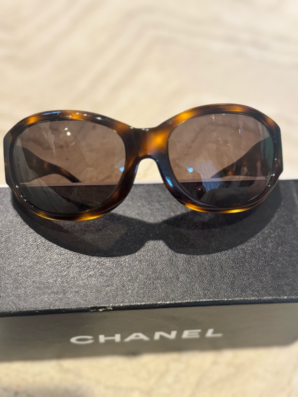 CHANEL Tortoise Sunglasses with Box and Dustbag - Picture 7 of 8